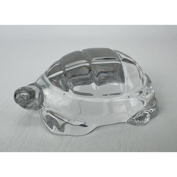 Baccarat Other - Vintage 4”in BACCARAT France Turtle Tortoise Figurine Paperweight Crystal Marked
